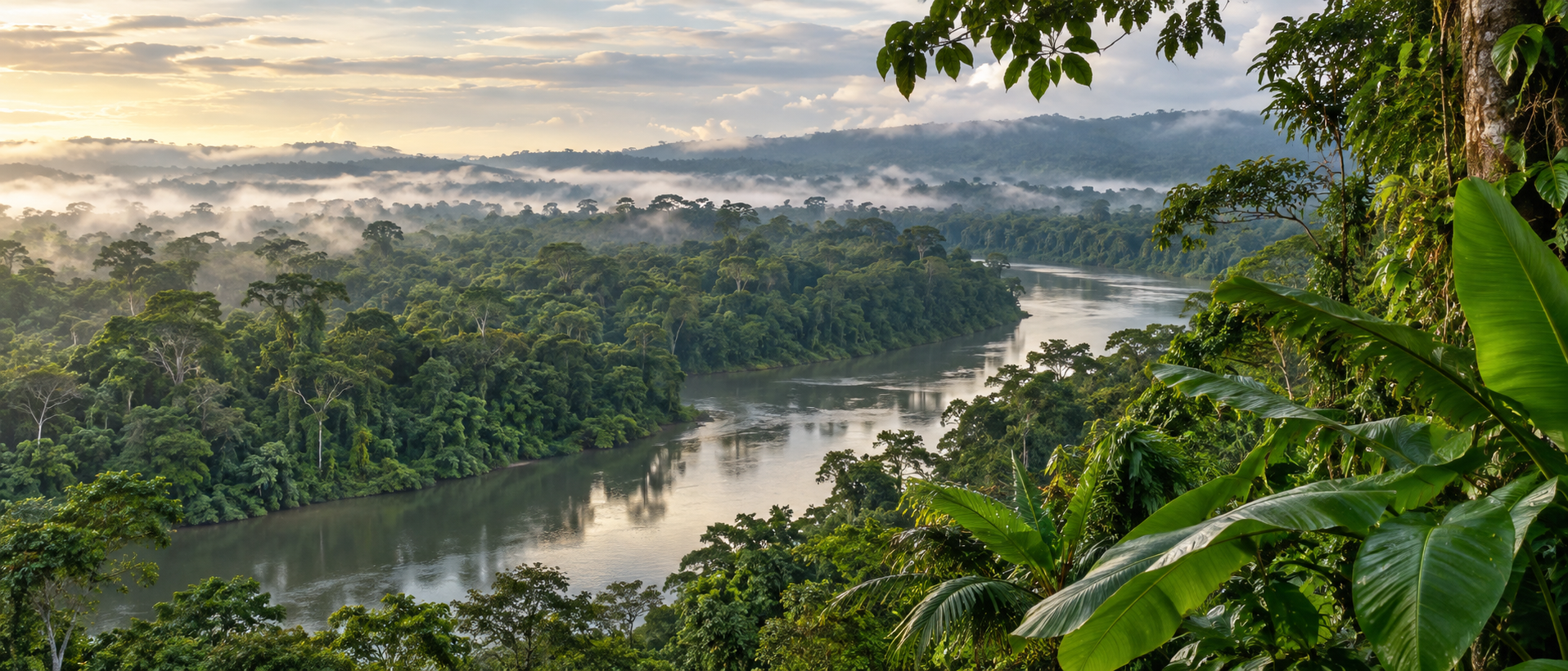 Amazonía peruana con río y vegetación